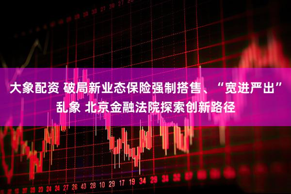 大象配资 破局新业态保险强制搭售、“宽进严出”乱象 北京金融法院探索创新路径
